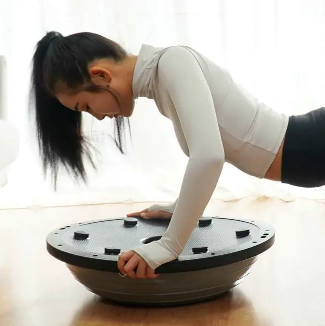 Alt view image 3 of 7 - Balance Ball, Half Ball, Balance Ball, Exercise Workout Trainer, with Resistant Band, Strength Fitness Yoga with Bonus Foot Pump