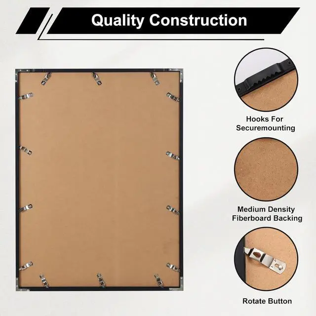 Alt view image 6 of 7 - Jersey Frame Display Cases, Jersey Frame with Picture Slots, Jersey Shadow Box Display Case, 98% UV Protection, Football, Basketball (1 Pack, Black&Gold)