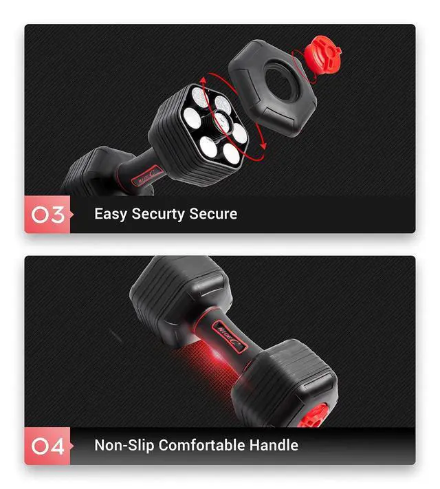 Alt view image 6 of 7 - Adjustable Dumbbells Weights, Neoprene All-in-1 Options, Non-Slip, All-Purpose, Home, Gym, Office