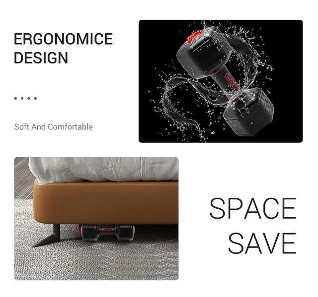 Alt view image 7 of 7 - Adjustable Dumbbells Weights, Neoprene All-in-1 Options, Non-Slip, All-Purpose, Home, Gym, Office