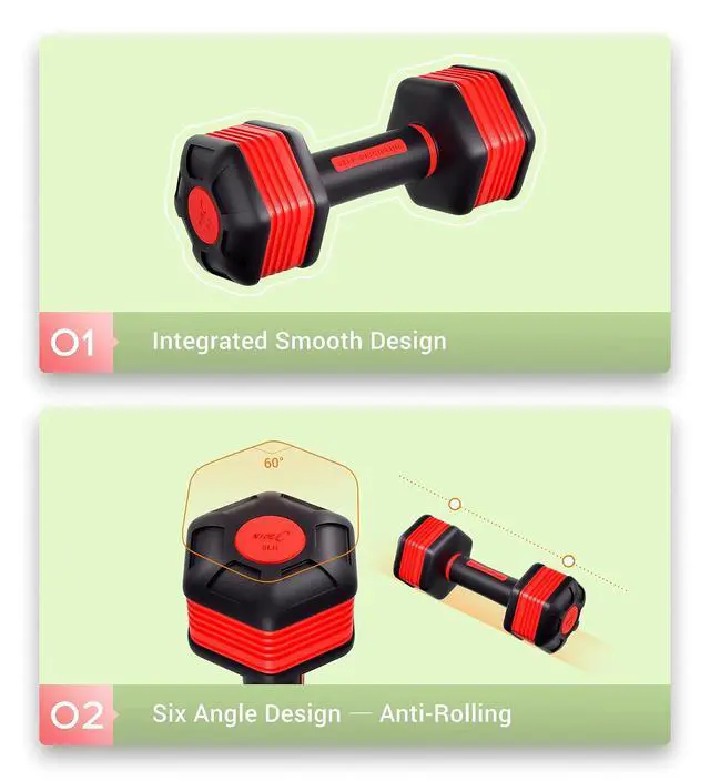 Alt view image 5 of 7 - Adjustable Dumbbells Weights, Neoprene All-in-1 Options, Non-Slip, All-Purpose, Home, Gym, Office