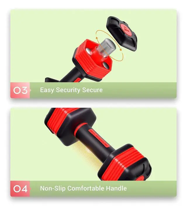 Alt view image 6 of 7 - Adjustable Dumbbells Weights, Neoprene All-in-1 Options, Non-Slip, All-Purpose, Home, Gym, Office