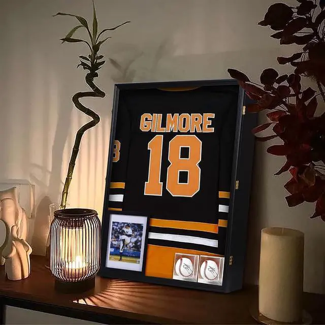 Alt view image 2 of 7 - XL Jersey Frame Display Case, Hockey Jersey Frame Display Case, 28x37 inch Extra Large Deep Jersey Shadow Box, Jacket Football Jersey T Shirt Display, Baseball Case, UV Protection, Acrylic