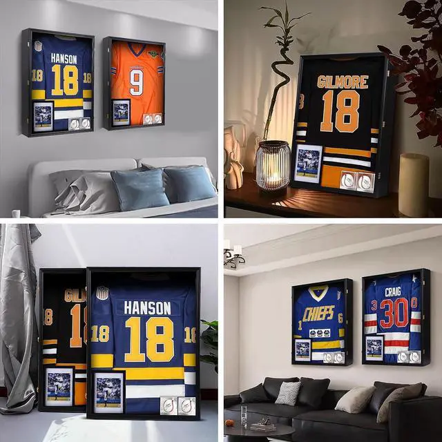 Alt view image 4 of 7 - XL Jersey Frame Display Case, Hockey Jersey Frame Display Case, 28x37 inch Extra Large Deep Jersey Shadow Box, Jacket Football Jersey T Shirt Display, Baseball Case, UV Protection, Acrylic