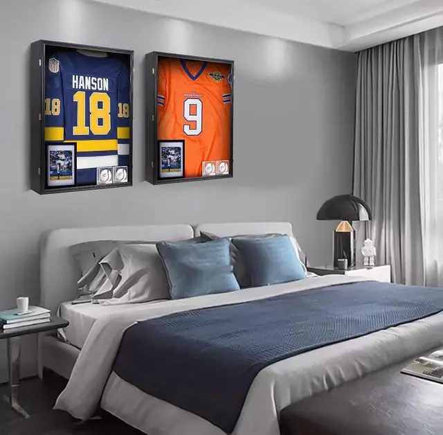 Alt view image 7 of 7 - XL Jersey Frame Display Case, Hockey Jersey Frame Display Case, 28x37 inch Extra Large Deep Jersey Shadow Box, Jacket Football Jersey T Shirt Display, Baseball Case, UV Protection, Acrylic