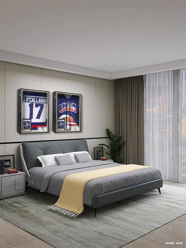 Alt view image 6 of 6 - XL Jersey Frame Display Case with Light, Hockey Jacket Football Jersey T Shirt Display, 28x37 inch Extra Large Deep Jersey Shadow Box, Baseball Case, UV Protection, Acrylic (LED Extra Large)