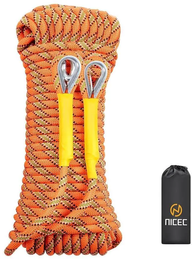 Main image of Climbing Rope, Rescue Rope, Construction Rope, Rock Climbing Rope, Static 10mm 32ft/64ft/96ft/160ft/230ft/500ft/985ft/1000ft with Carry Bag (Orange, 30M(96ft))