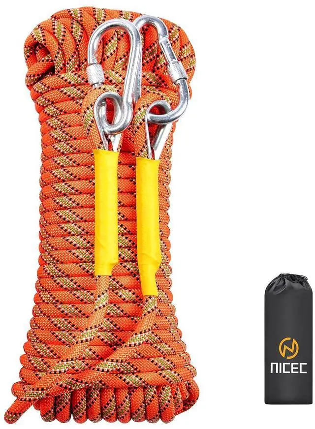 Main image of Climbing Rope, Rescue Rope, Construction Rope, Rock Climbing Rope, Static 10mm 32ft/64ft/96ft/160ft/230ft/500ft/985ft/1000ft with Carry Bag (Orange, 10M(32ft))