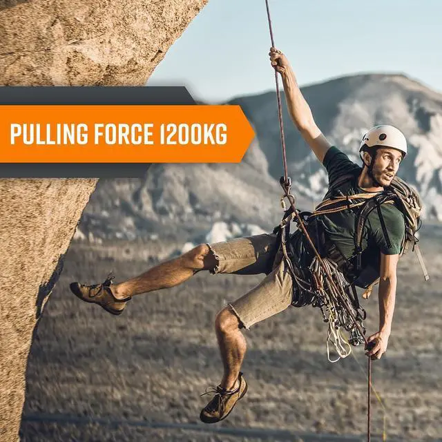 Alt view image 2 of 7 - Climbing Rope, Rescue Rope, Construction Rope, Rock Climbing Rope, Static 10mm 32ft/64ft/96ft/160ft/230ft/500ft/985ft/1000ft with Carry Bag (Orange, 70M(230ft))