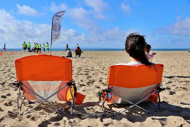 Alt view image 6 of 6 - Low Beach Camping Folding Chair, Compact Backpacking River Sand Chair,Sillas De Playa with Cup Holder, Carry Bag,Heavy Duty Outdoor,Camping, Beach, Travel, Picnic, Festival (1 Pack, Orange)