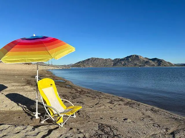 Alt view image 6 of 7 - Beach Chair, Sand Chair, Lake Chairs for Adults with Umbrella and Cooler, Low Beach Chairs High Back, Cup Holder & Carry Bag & Heavy Duty Compact Outdoor, Camping (One Yellow)