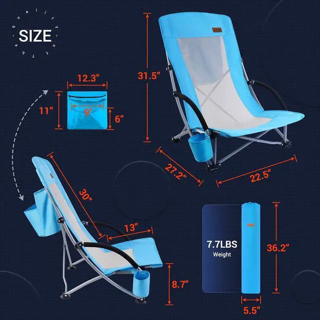 Alt view image 3 of 7 - 1 Pack Folding Table with Cooler + 2 Pack Camping Folding Chair with Cooler