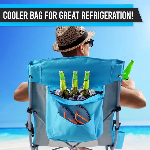 Alt view image 6 of 7 - 1 Pack Folding Table with Cooler + 2 Pack Camping Folding Chair with Cooler