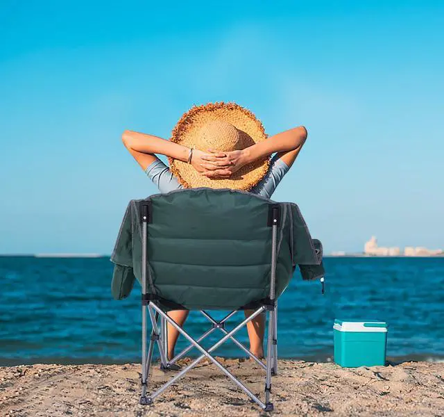 Alt view image 4 of 7 - Hammock Camping Chair with Footrest, Heated Camping Chair, Hammock Camping Chair, Camping Chair Rocker 1-P + Camping Chairs, Oversized XL Padded Camping Chair, Outdoor Chair, Camp Chair, Lounge Chair