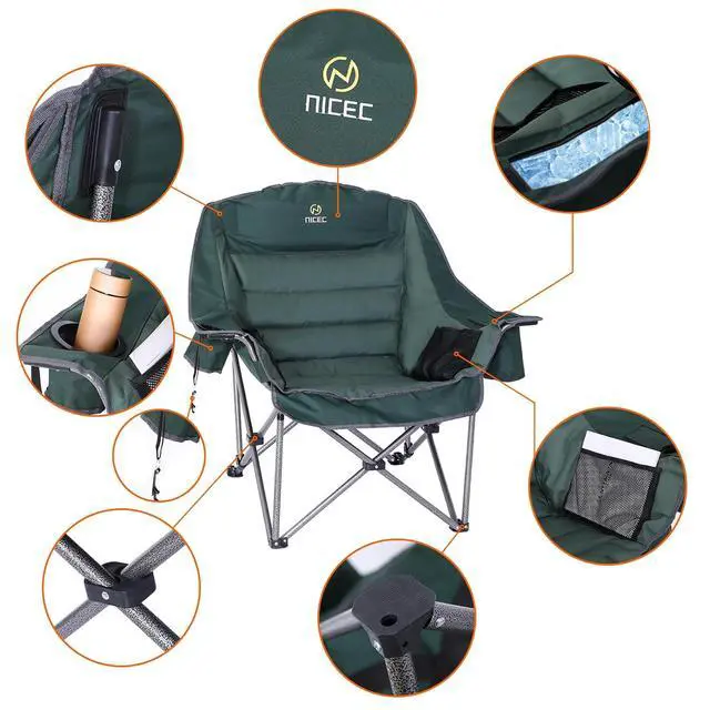 Alt view image 5 of 7 - Hammock Camping Chair with Footrest, Heated Camping Chair, Hammock Camping Chair, Camping Chair Rocker 1-P + Camping Chairs, Oversized XL Padded Camping Chair, Outdoor Chair, Camp Chair, Lounge Chair