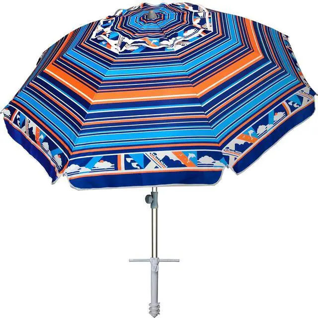 Main image of 7ft Heavy Duty High Wind Beach Umbrella Parasols with sand anchor & Tilt Sun Shelter, UPF 50+ Protection Outdoor Sunshade Umbrellas Carry Bag for Patio Garden Pool Backyard Multicolor