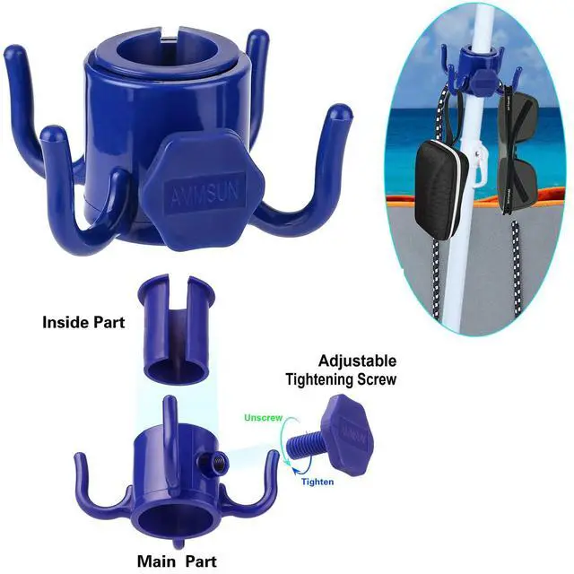 Alt view image 6 of 7 - Beach Umbrella sand Anchor Stand Holder Heavy Duty and umbrellas hanging hook, Universal One Size Fits Most Beach Umbrella| Safe Stand for Strong Winds Portable Beach Accessories
