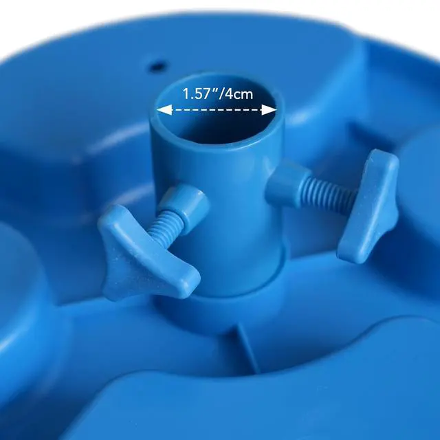 Alt view image 5 of 6 - 13" Beach Umbrella Table Tray for Beach, Patio, Garden, Swimming Pool with Cup Holders, Snack Compartments Blue