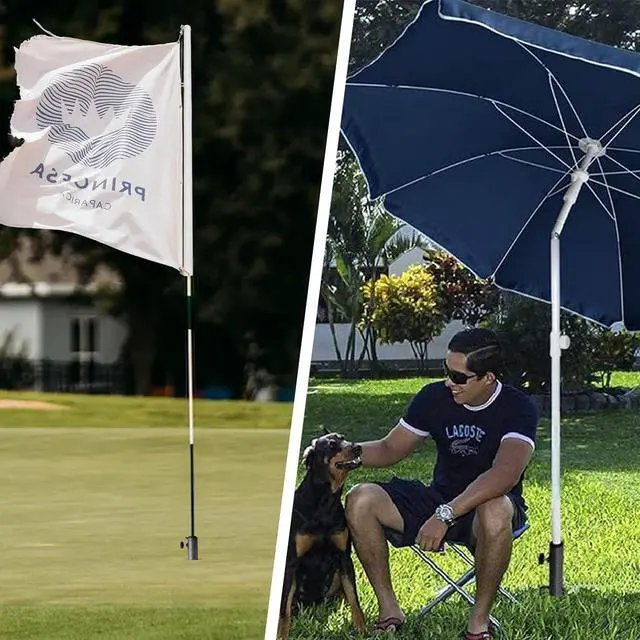 Alt view image 6 of 6 - Adjustable Portable Umbrella Base, Upgraded Heavy Duty Metal Holder-Stand-Sand Grass Auger,for Flag, Umbrella, Fishing Rod, Outdoor Park Patio Beach Ground Ideal for Use in Soil, Grass