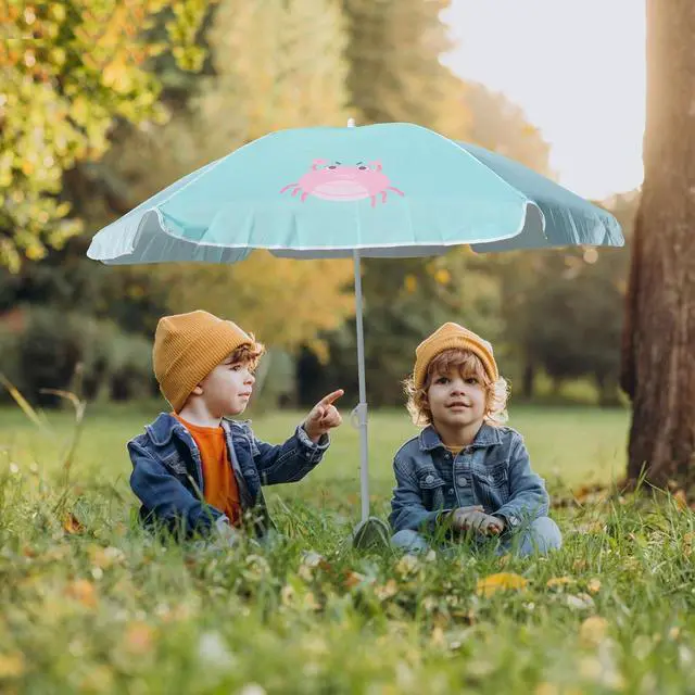 Alt view image 6 of 7 - 5ft Seaside Beach Umbrella for Sand and Water Table - Kids Durable Umbrellas for children Beach Camping Garden Outdoor Play Shade