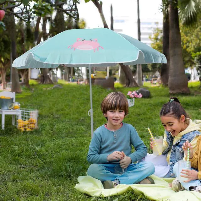 Alt view image 5 of 7 - 5ft Seaside Beach Umbrella for Sand and Water Table - Kids Durable Umbrellas for children Beach Camping Garden Outdoor Play Shade