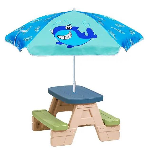 Alt view image 3 of 6 - 5ft Seaside Beach Umbrella for Sand and Water Table - Kids Durable Umbrellas for children Beach Camping Garden Outdoor Play Shade