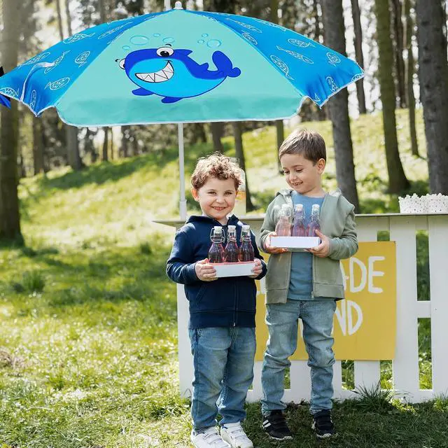 Alt view image 5 of 6 - 5ft Seaside Beach Umbrella for Sand and Water Table - Kids Durable Umbrellas for children Beach Camping Garden Outdoor Play Shade