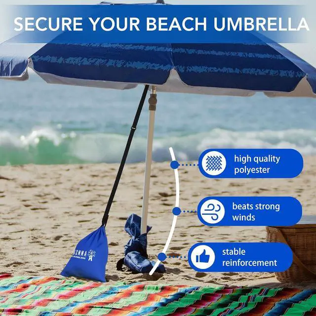 Alt view image 2 of 7 - Beach Umbrella Sand Bag Umbrellas Anchor Weight Bags Anchor for Heavy Duty High Wind Resistant Beach Shade Tent Outdoor Canopies Windproof Portable Safe Stand Holder Universal Fit