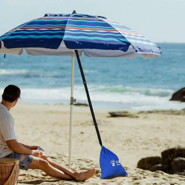 Alt view image 4 of 7 - Beach Umbrella Sand Bag Umbrellas Anchor Weight Bags Anchor for Heavy Duty High Wind Resistant Beach Shade Tent Outdoor Canopies Windproof Portable Safe Stand Holder Universal Fit