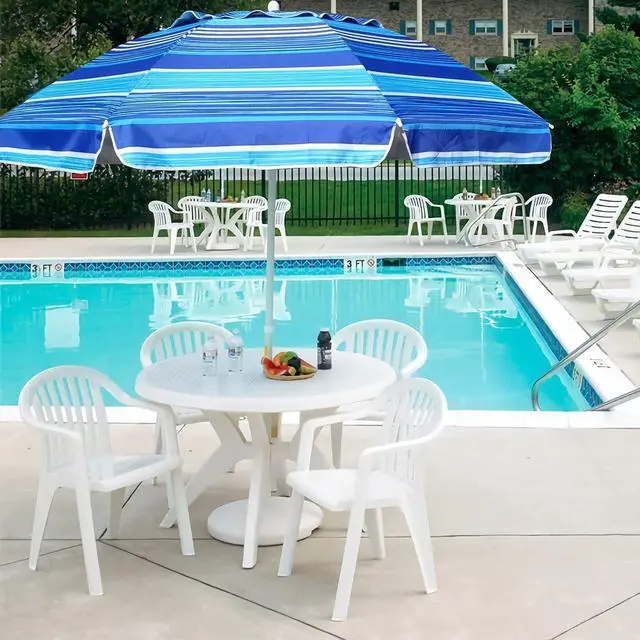Alt view image 6 of 7 - 6.5 ft Heavy Duty Beach Umbrella for Sand with tilt Air Vent Sun Shelter, UV 50+ Protection Outdoor Sunshade Umbrellas and Parasols with Carry Bag for Patio Garden Beach Pool stripe Blue