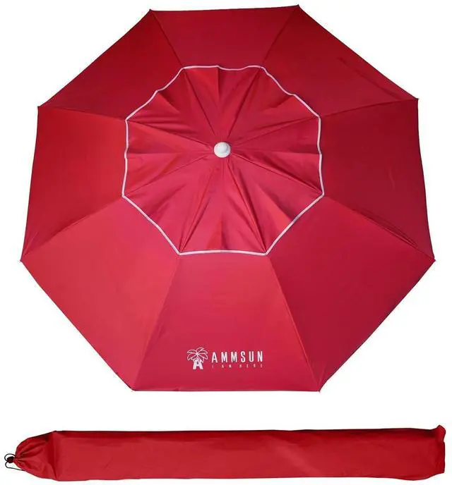 Main image of 6.5ft Portable Patio Beach Umbrella for Sand with tilt Air Vent Sun Shelter, UV 50+ Protection Outdoor Sunshade Umbrella with Carry Bag for Patio Garden Beach Pool Backyard Burgundy Red
