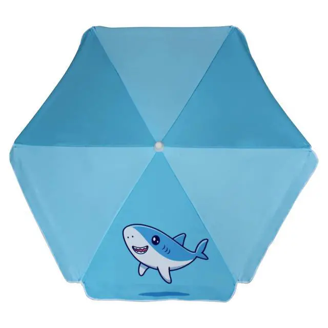Alt view image 2 of 7 - 47 Inch Seaside Beach Umbrella for Sand Box Water Table Kids Durable Umbrellas for children Picnic Beach Camping Garden Outdoor Play Shade (47inch Blue/Shark)