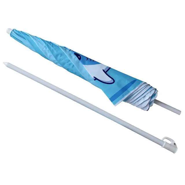 Alt view image 5 of 7 - 47 Inch Seaside Beach Umbrella for Sand Box Water Table Kids Durable Umbrellas for children Picnic Beach Camping Garden Outdoor Play Shade (47inch Blue/Shark)