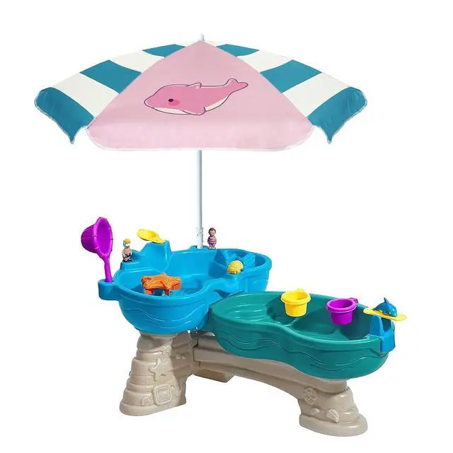 Alt view image 3 of 7 - 47 Inch Beach Umbrella for Kids Water Table & Picnic Table Shade, Heavy-Duty Children's Portable Outdoor Umbrella, UV Protection for Sand Play, Camping, Garden and Beach