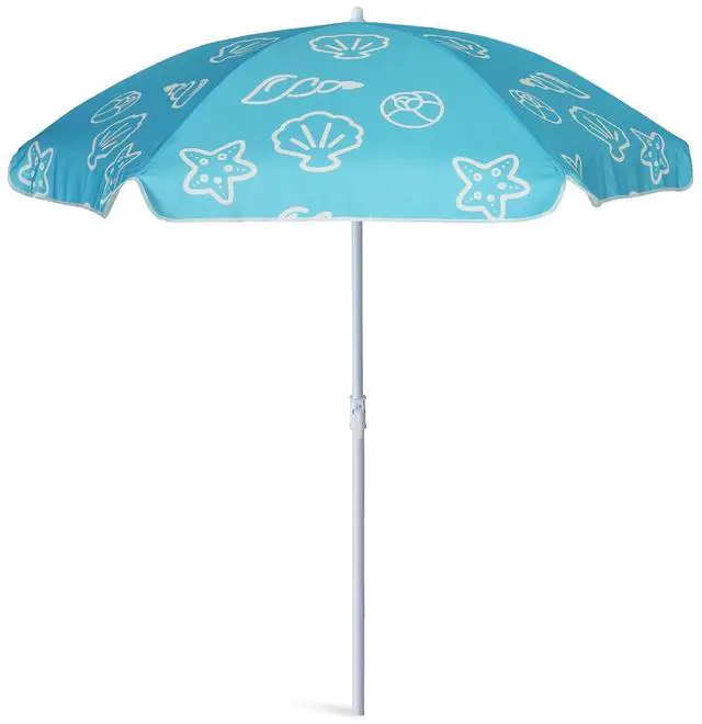 Main image of 47 Inch Seaside Beach Umbrella for Sand Box Water Table Kids Durable Umbrellas for children Picnic Beach Camping Garden Outdoor Play Shade Blue Shell