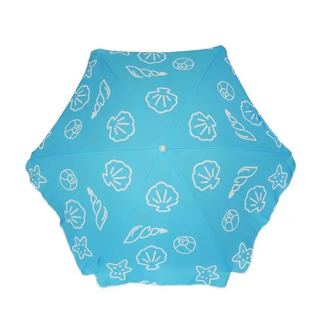 Alt view image 2 of 7 - 47 Inch Seaside Beach Umbrella for Sand Box Water Table Kids Durable Umbrellas for children Picnic Beach Camping Garden Outdoor Play Shade Blue Shell