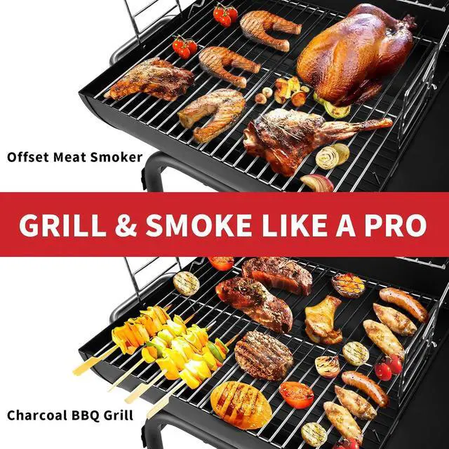 Alt view image 2 of 7 - Barrel Charcoal Grill, Large Charcoal Grills with Side Shelf, Outdoor BBQ Grill,Perfect for Backyard Camping, Patio Parties and Picnics