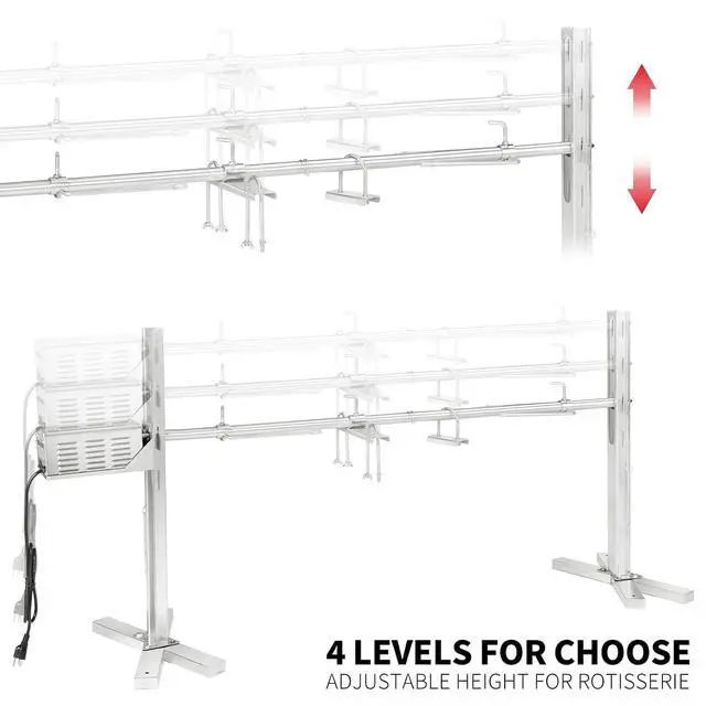 Alt view image 3 of 6 - Electric Rotisserie Grill Kit, 150LB Pig Spit Rotisserie Grill, Stainless Steel Tripod Stand, 52' Pig Lamb Hooded Roaster, Charcoal Spit with 30W Motor & Height Adjustable for Camping