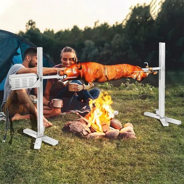 Alt view image 6 of 6 - Electric Rotisserie Grill Kit, 150LB Pig Spit Rotisserie Grill, Stainless Steel Tripod Stand, 52' Pig Lamb Hooded Roaster, Charcoal Spit with 30W Motor & Height Adjustable for Camping