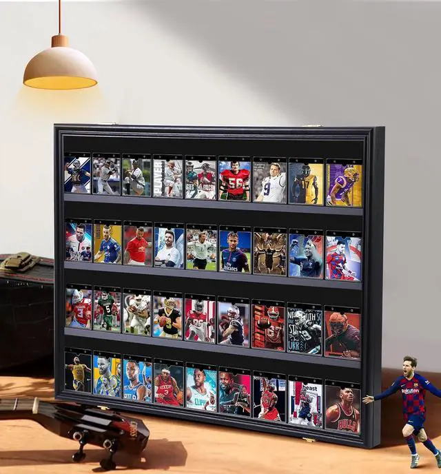 Alt view image 2 of 6 - 36 Graded Sports Card Display Case, Baseball Card Display Case, Trading Card Display Case Football Cards, 98% UV Protection, Acrylic, Lockable (Horizontal 3 Pack)