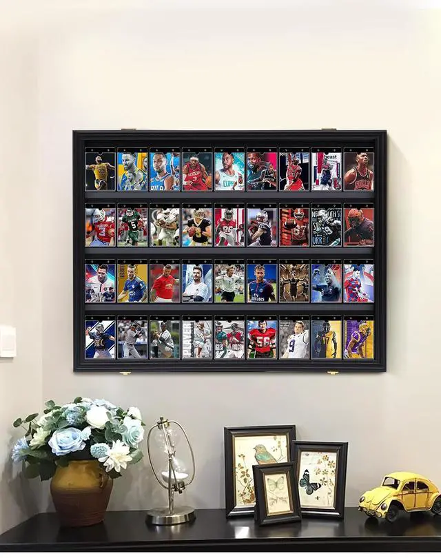 Alt view image 4 of 6 - 36 Graded Sports Card Display Case, Baseball Card Display Case, Trading Card Display Case Football Cards, 98% UV Protection, Acrylic, Lockable (Horizontal 3 Pack)
