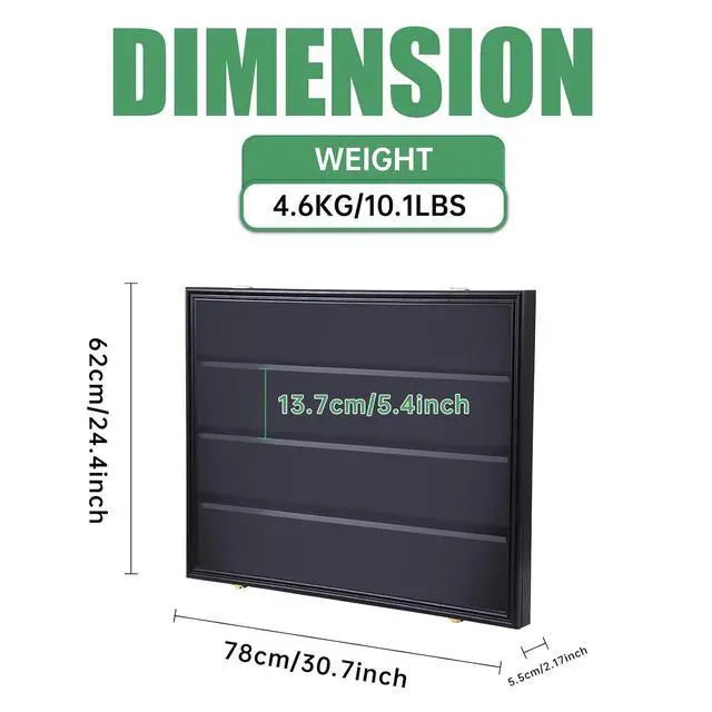 Alt view image 6 of 6 - 36 Graded Sports Card Display Case, Baseball Card Display Case, Trading Card Display Case Football Cards, 98% UV Protection, Acrylic, Lockable (Horizontal 3 Pack)