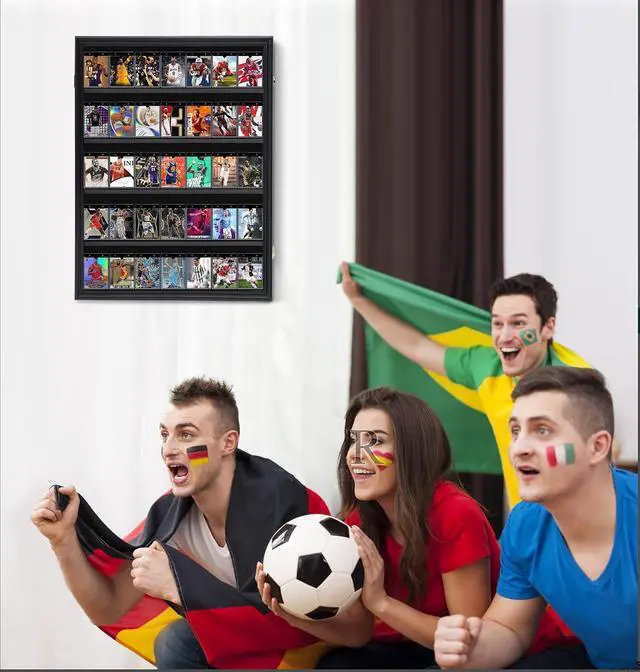 Alt view image 2 of 7 - Baseball Card Display Case, Sports Card Holder, Graded Sports Card Display Case, Trading Card Display Case, 98% UV Protection, 35 Cards, Lockable (Vertical 2 Pack)