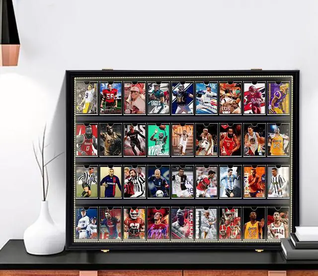 Alt view image 2 of 7 - Sports Card Display, Baseball Card Display Case, with LED Light, Sports Card Holder, Graded Card Trading Card Display Case, 98% UV Protection, 36 Cards, Lockable (LED Horizontal 3 Pack)