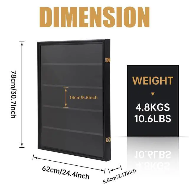 Alt view image 2 of 7 - Jersey Frame Display Case, Jersey Frame, Jersey Display Case, Wood with 98% UV Protection Plexiglass + Baseball Card Display Case, 35 Graded Sports Card Display Case