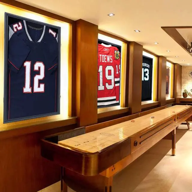 Alt view image 2 of 7 - Jersey Frame Display Case with Lights, Jersey Shadow Box Display Case + Jersey Frame Display Case, Jersey Shadow Box Display Case, Football Jersey Display Case
