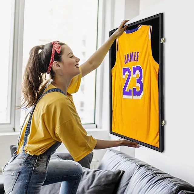 Alt view image 4 of 7 - Jersey Frame Display Case with Lights, Jersey Shadow Box Display Case + Jersey Frame Display Case, Jersey Shadow Box Display Case, Football Jersey Display Case