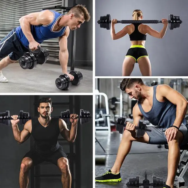 Alt view image 4 of 7 - Weights, Dumbbell Set, Kettlebells, Adjustable Dumbbells, Barbell Weight Set, 20-40-50-70LB 3-in-1 set, Non-Slip, All-purpose