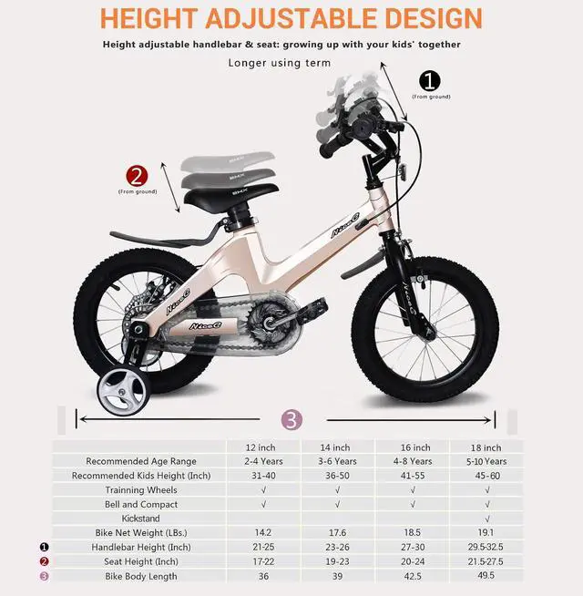 Alt view image 3 of 6 - Training Wheel Bike, Kids Bike Boys Girls, BMX Mountain with Dual Disc Brake 12-14-16-18 inch