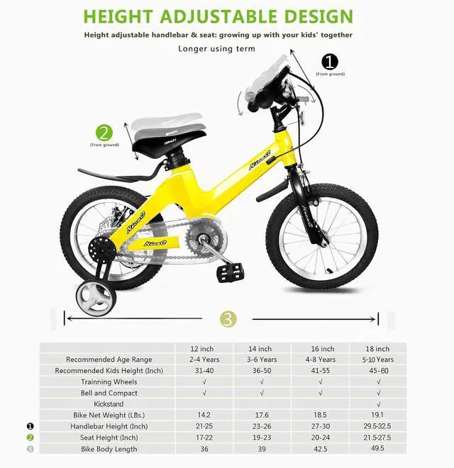 Alt view image 5 of 6 - Training Wheel Bike, Kids Bike Boys Girls, BMX Mountain with Dual Disc Brake 12-14-16-18 inch